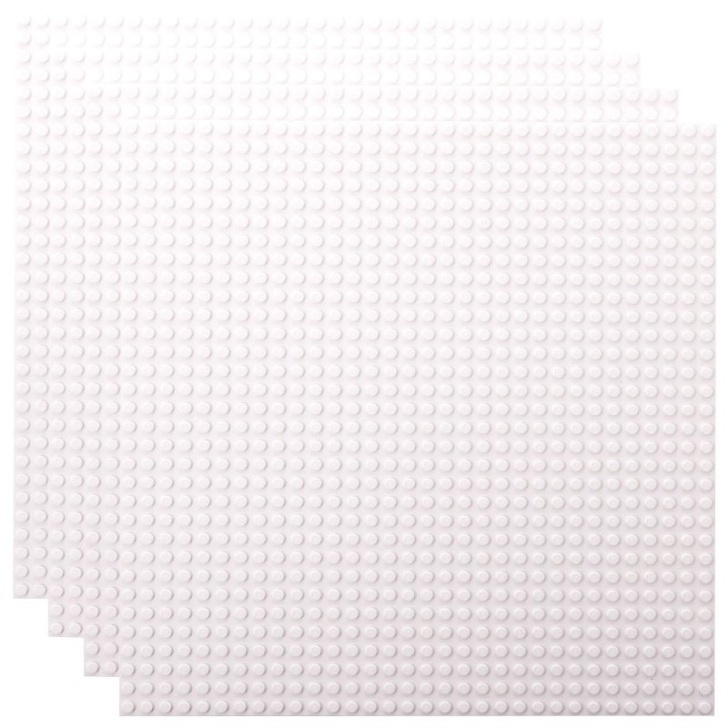 Strictly Briks Stackable Baseplates - 4 Pack Compatible with Classic Lego & Major Brick Brands, 10 x 10 in with 32 x 32 Studs, Toy Building Plates Boards, Kids Easter Gift, White - Image 1